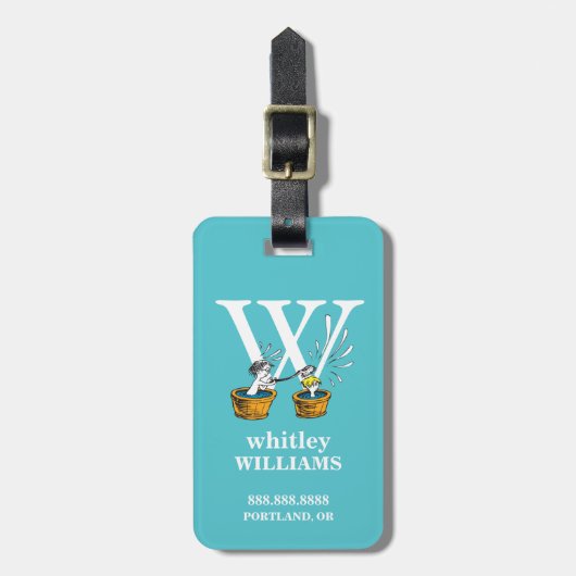 Étiquette À Bagage L'ABC de Dr Seuss : Lettre W - Blanc | Ajoutez vot (Devant Vertical)