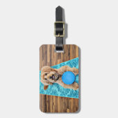 Étiquette À Bagage Labradoodle - Riley - chien de yoga (Devant Vertical)