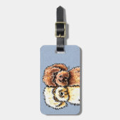 Étiquette À Bagage Labradoodures au chocolat à la crème (Devant Vertical)