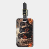 Étiquette À Bagage Labrador Halloween Éffrayant (Devant Vertical)