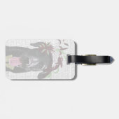 Étiquette À Bagage Labrador Noir Avec Fascinateur Vert (Dos horizontal)