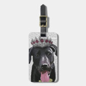 Étiquette À Bagage Labrador Noir Avec Tiara (Devant Vertical)