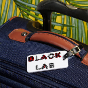 Étiquette À Bagage Labrador Retriever Lab noir Drapeau dans le nom