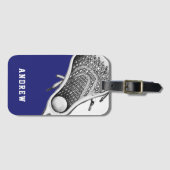 Étiquette À Bagage Lacrosse bleu (Devant Horizontal)