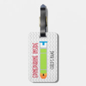 Étiquette À Bagage L'adrénaline d'allergie d'arachide à l'intérieur (Dos Vertical)