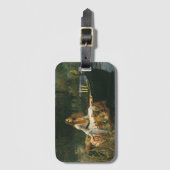 Étiquette À Bagage Lady Shalott On Boat par John William Waterhouse (Devant Vertical)