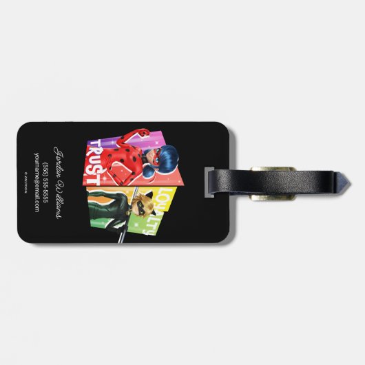 Étiquette À Bagage Ladybug & Cat Noir | Confiance et fidélité (Dos horizontal)