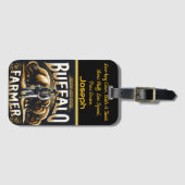 Étiquette À Bagage L'Agriculteur Buffalo Est Fière Avec Le Bison Maje (Devant Horizontal)