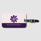 Étiquette À Bagage Laissez vos rêves s'épanouir - Fleur violette (Devant Horizontal)