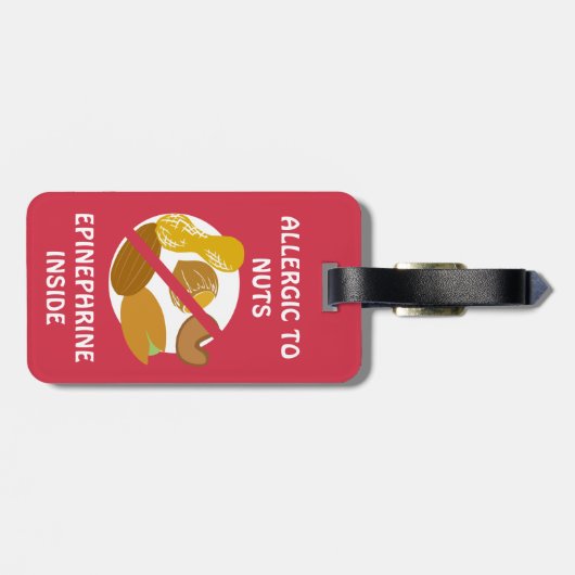 Étiquette À Bagage L'alerte d'allergie d'écrou gaffent l'étiquette (Dos horizontal)