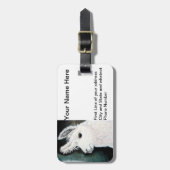Étiquette À Bagage Lama blanc (Devant Vertical)