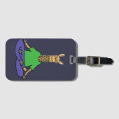 Étiquette À Bagage Lama mignon faisant la bande dessinée de yoga (Devant Horizontal)