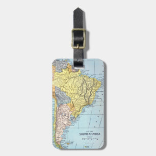 Étiquette À Bagage L'AMÉRIQUE DU SUD : CARTE, c1890