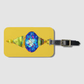 Étiquette À Bagage Lampes turques mosaïque art aquarelle (Devant Horizontal)