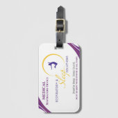 Étiquette À Bagage Lancement de la machine CPAP personnalisée jaune (Devant Vertical)