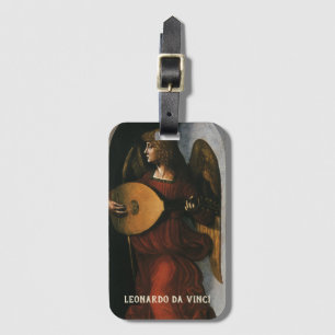 Étiquette À Bagage L'ange en rouge jouant du luth de Léonard de Vinci