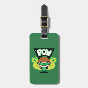 Étiquette À Bagage Lanterne verte Chibi Formant Des Poings Géants
