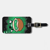 Étiquette À Bagage Lanterne verte de Chibi qui traverse l'espace (Devant horizontal)