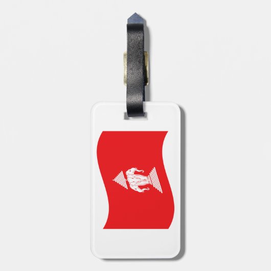 Étiquette À Bagage Lao Erawan Trois Chefs D'Éléphant Drapeau Vague (Dos Vertical)