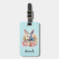 Lapin avec une guirlande de roses Mignon