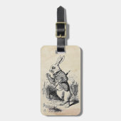 Étiquette À Bagage Lapin blanc vintage (Devant Vertical)