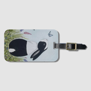 Étiquette À Bagage Lapin bunny néerlandais à l'aquarelle