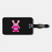 Étiquette À Bagage Lapin checkered de Kawaii (Dos horizontal)