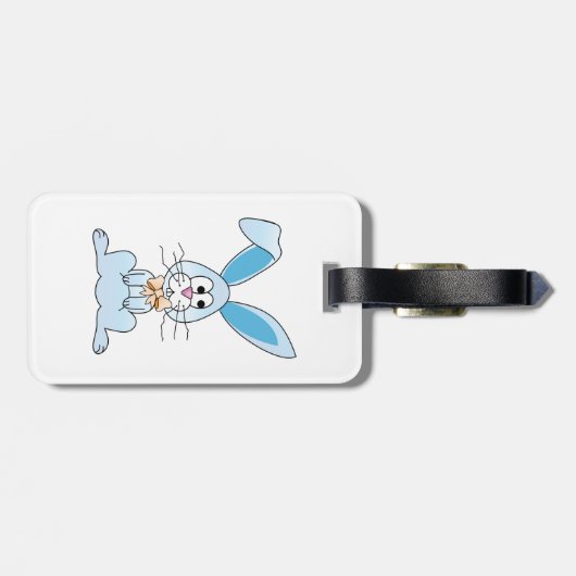 Étiquette À Bagage Lapin De Pâques Avec Cravate De Bow (Dos horizontal)