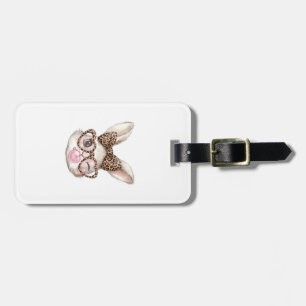 Étiquette À Bagage Lapin de Pâques Lunettes Mignonnes Léopard Lapin d