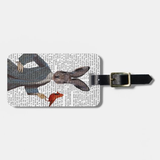 Étiquette À Bagage Lapin et Oiseau 2 (Devant horizontal)