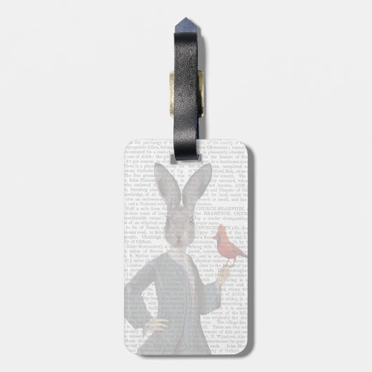 Étiquette À Bagage Lapin et Oiseau 2 (Dos Vertical)