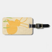 Étiquette À Bagage Lapin jaune et herbe verte par Chariklia Zarris (Devant horizontal)