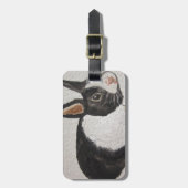 Étiquette À Bagage Lapin lapin d'aquarelle animal Marque à bagages (Devant Vertical)