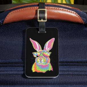 Étiquette À Bagage Lapin Mignon Visage Lunettes de Lapin Pâques Tie D