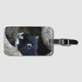 Étiquette À Bagage Lapin noir en creux d'un arbre (Devant Horizontal)