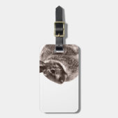 Étiquette À Bagage Lapin noir et blanc (Devant Vertical)