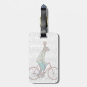 Étiquette À Bagage Lapin Sur Vélo 2 (Dos Vertical)