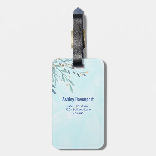 Étiquette À Bagage Lapin Whimsical Riding dans un ballon à air chaud  (Dos Vertical)