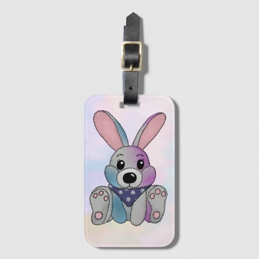 Étiquette À Bagage Lapins avec serviettes (Devant Vertical)