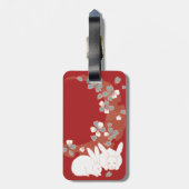 Étiquette À Bagage Lapins blancs Art japonais (Dos Vertical)