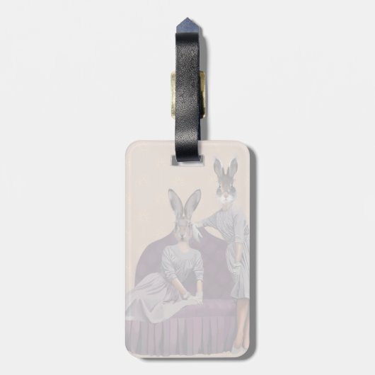 Étiquette À Bagage Lapins en pourpre (Dos Vertical)