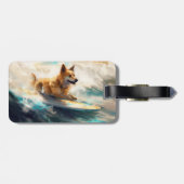 Étiquette À Bagage Lapphund Plage Finlandaise Plage Surf Peinture (Dos horizontal)