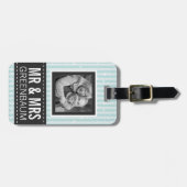 Étiquette À Bagage L'Aqua mignon barre M. et Mme Custom Photo (Devant horizontal)