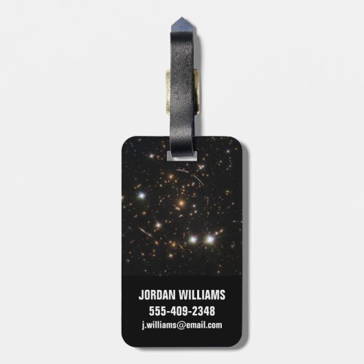 Étiquette À Bagage L'Arc Sunburst Dans Un Gros Cluster Galaxy (Dos Vertical)