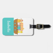 Étiquette À Bagage L'Arche de Noé, les mignons animaux, pour les enfa (Devant horizontal)