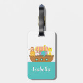 Étiquette À Bagage L'Arche de Noé, les mignons animaux, pour les enfa (Dos Vertical)