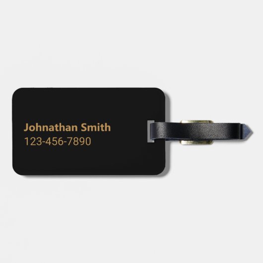 Étiquette À Bagage Largemouth Bass Fish and Name Phone Double-Sided (Dos horizontal)