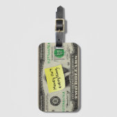 Étiquette À Bagage L'argent n'est pas tout/post-it/US facture de 2 do (Devant Vertical)