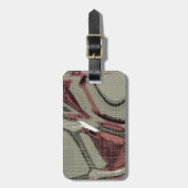 Étiquette À Bagage L'art Abstrait gris et rouge (Devant Vertical)