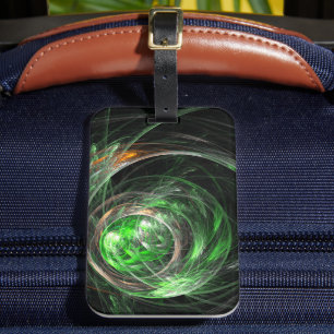 Étiquette À Bagage L'art Abstrait vert du monde entier